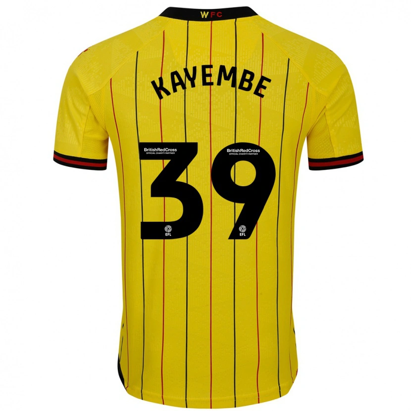 Danxen Kinder Edo Kayembe #39 Gelb Schwarz Heimtrikot Trikot 2024/25 T-Shirt