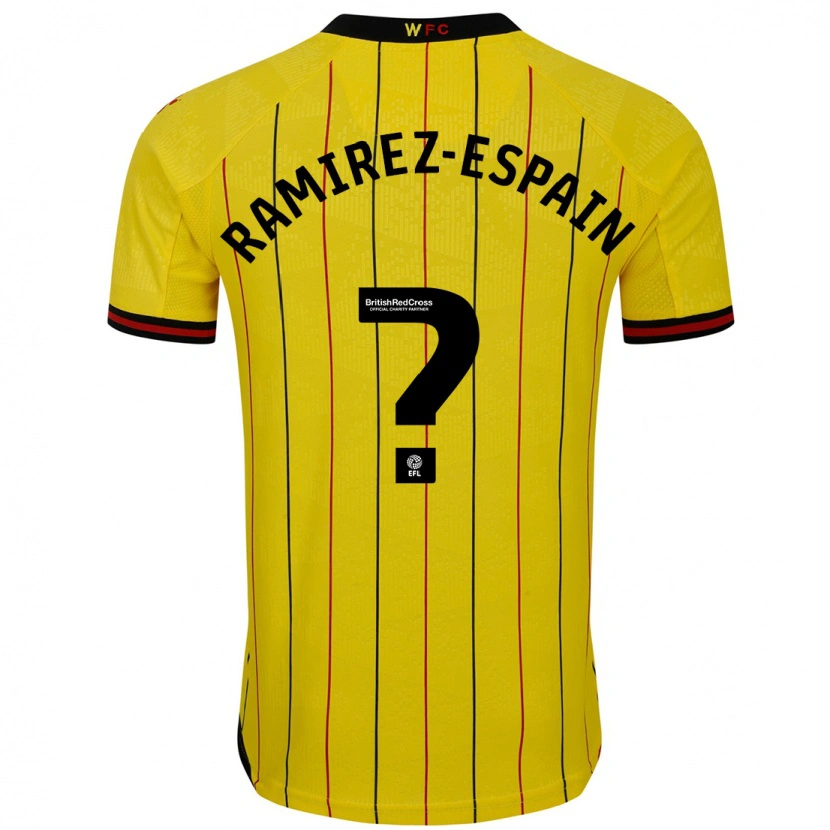 Danxen Kinder Leo Ramirez-Espain #0 Gelb Schwarz Heimtrikot Trikot 2024/25 T-Shirt