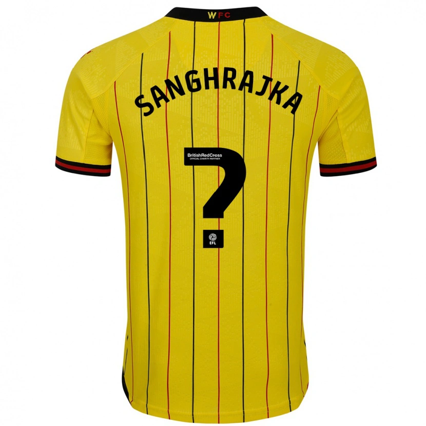 Danxen Kinder Amar Sanghrajka #0 Gelb Schwarz Heimtrikot Trikot 2024/25 T-Shirt