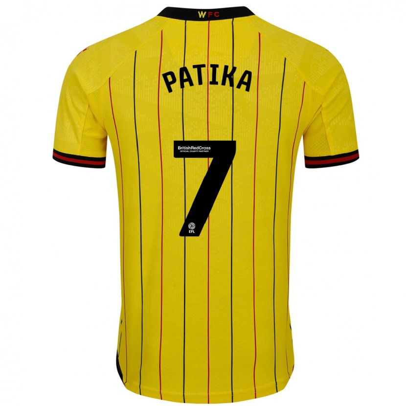 Danxen Kinder Glebs Patika #7 Gelb Schwarz Heimtrikot Trikot 2024/25 T-Shirt