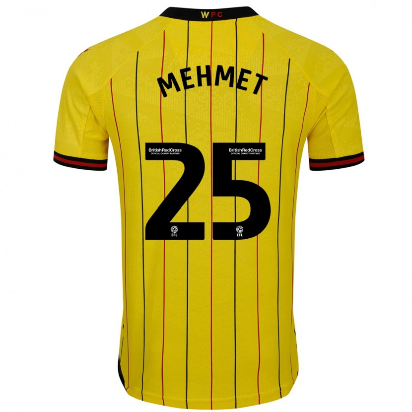 Danxen Kinder Melis Mehmet #25 Gelb Schwarz Heimtrikot Trikot 2024/25 T-Shirt