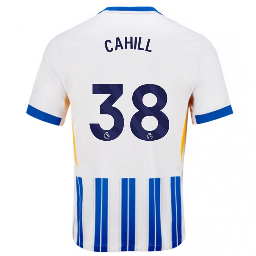 Danxen Kinder Killian Cahill #38 Weiß Blaue Nadelstreifen Heimtrikot Trikot 2024/25 T-Shirt