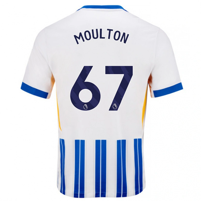 Danxen Kinder Remiero Moulton #67 Weiß Blaue Nadelstreifen Heimtrikot Trikot 2024/25 T-Shirt