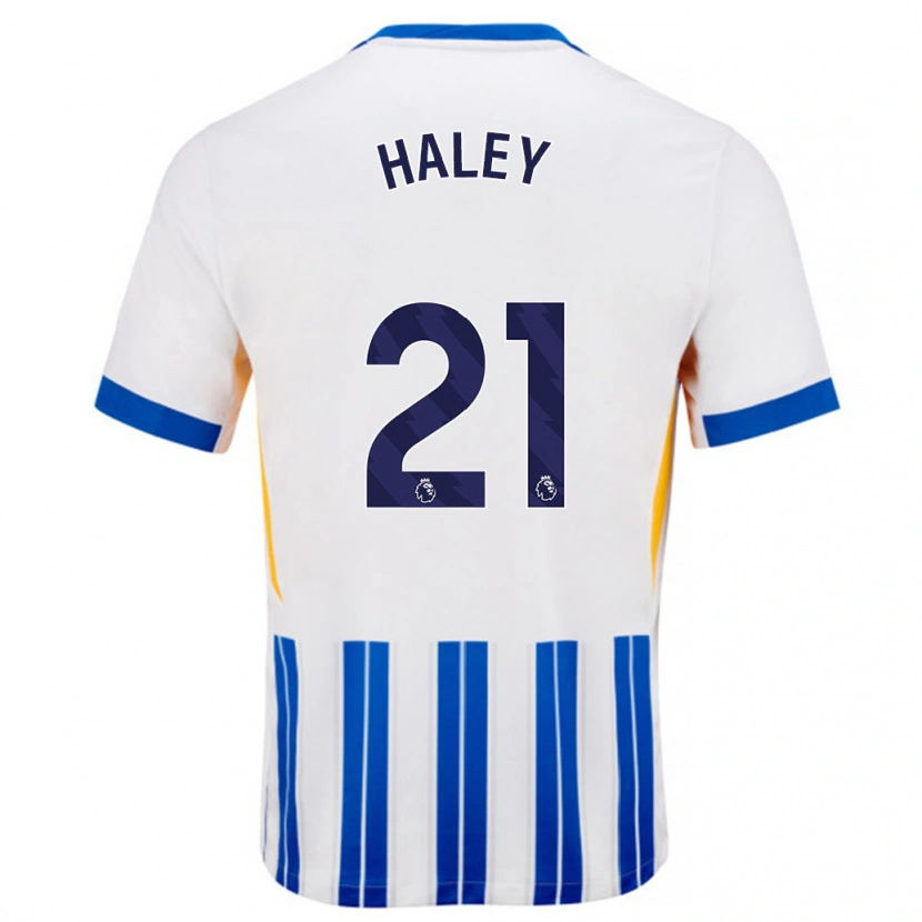 Danxen Kinder Madison Haley #21 Weiß Blaue Nadelstreifen Heimtrikot Trikot 2024/25 T-Shirt