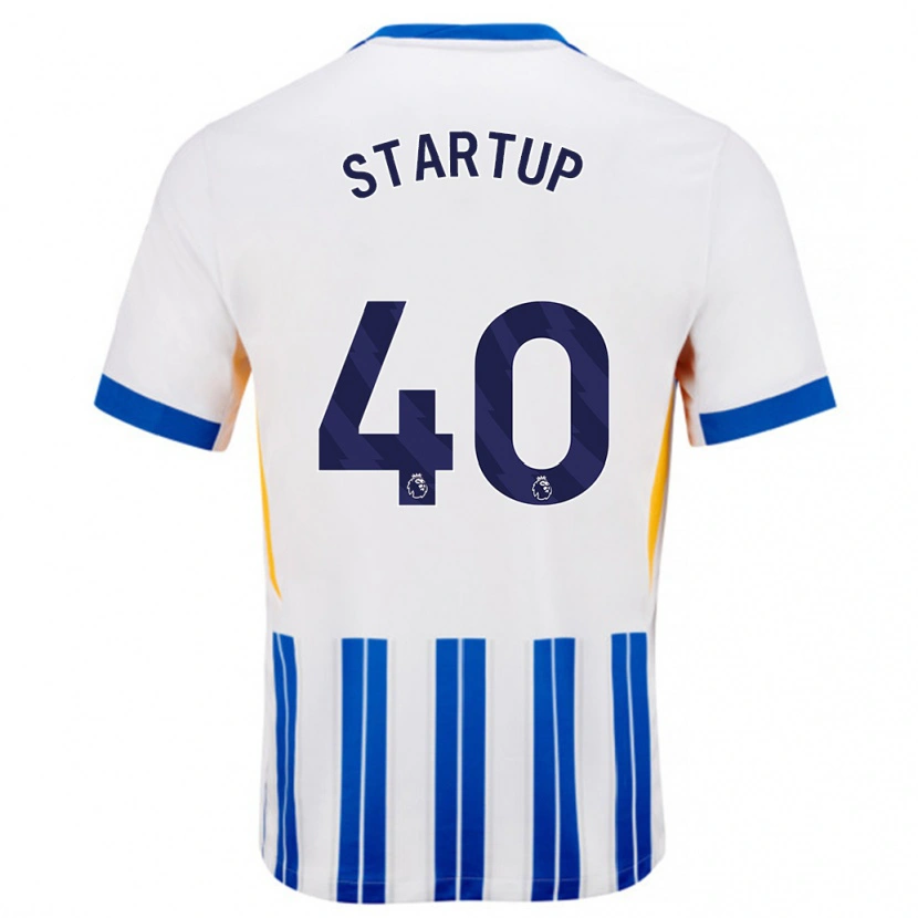 Danxen Kinder Katie Startup #40 Weiß Blaue Nadelstreifen Heimtrikot Trikot 2024/25 T-Shirt