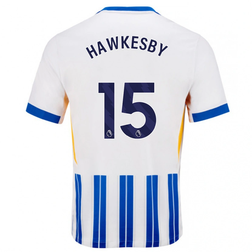 Danxen Kinder Mackenzie Hawkesby #15 Weiß Blaue Nadelstreifen Heimtrikot Trikot 2024/25 T-Shirt