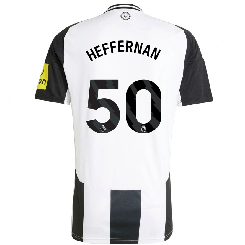 Danxen Kinder Cathal Heffernan #50 Weiß Schwarz Heimtrikot Trikot 2024/25 T-Shirt