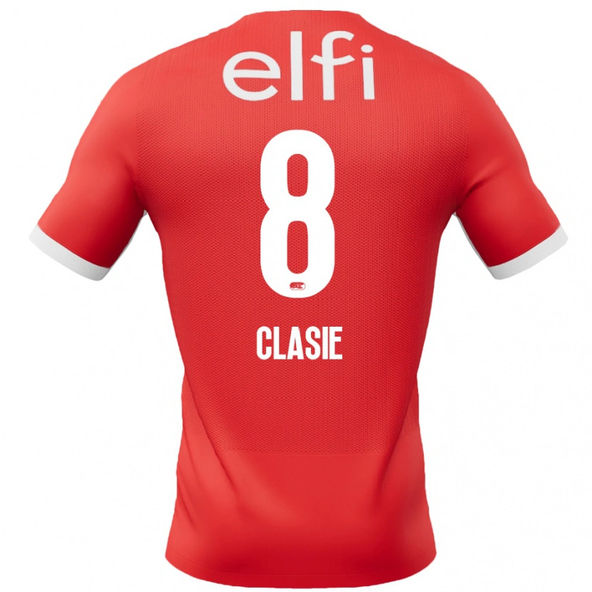 Danxen Kinder Jordy Clasie #8 Rot Weiß Heimtrikot Trikot 2024/25 T-Shirt