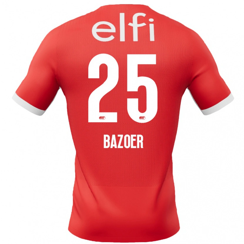 Danxen Kinder Riechedly Bazoer #25 Rot Weiß Heimtrikot Trikot 2024/25 T-Shirt