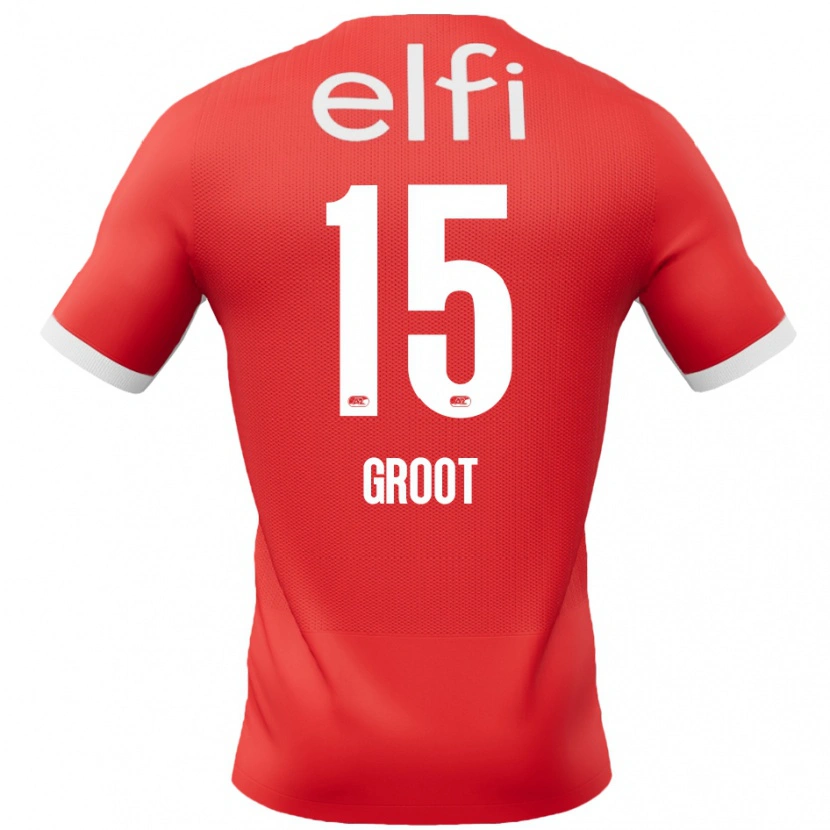 Danxen Kinder Pleun Groot #15 Rot Weiß Heimtrikot Trikot 2024/25 T-Shirt