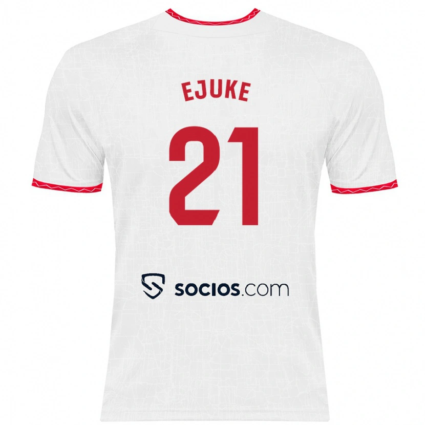 Danxen Kinder Chidera Ejuke #21 Weiß Rot Heimtrikot Trikot 2024/25 T-Shirt