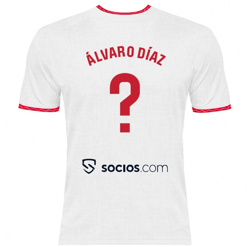 Danxen Kinder Álvaro Díaz #0 Weiß Rot Heimtrikot Trikot 2024/25 T-Shirt