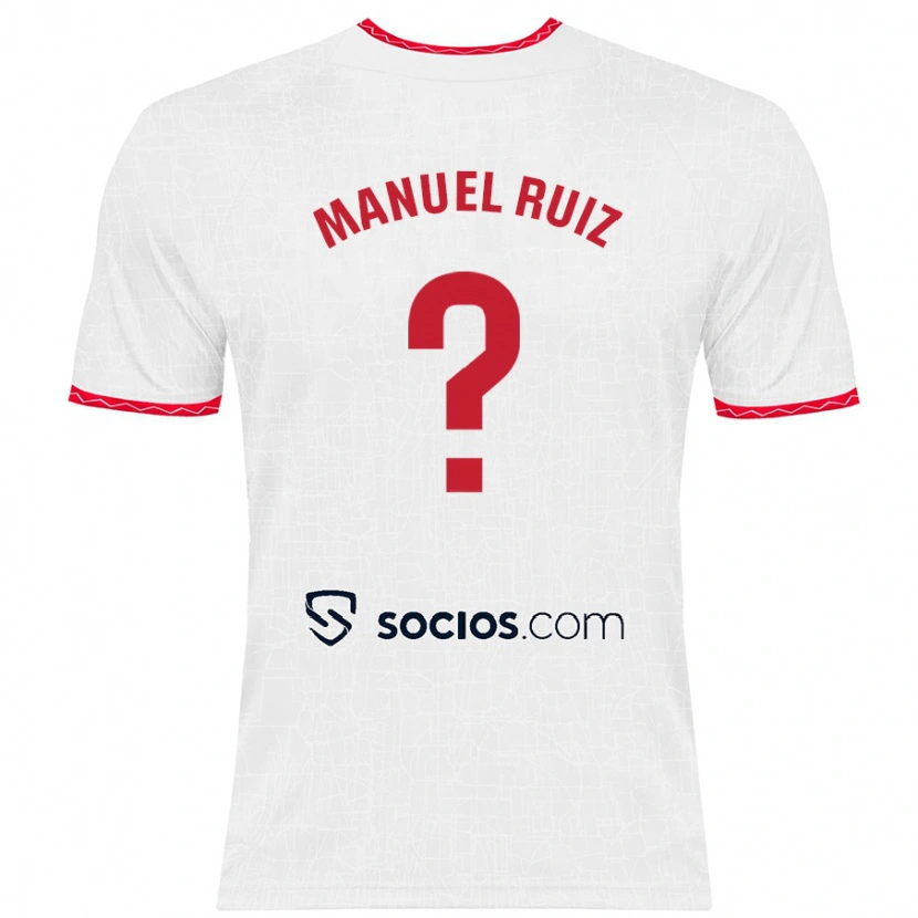 Danxen Kinder José Manuel Ruiz #0 Weiß Rot Heimtrikot Trikot 2024/25 T-Shirt