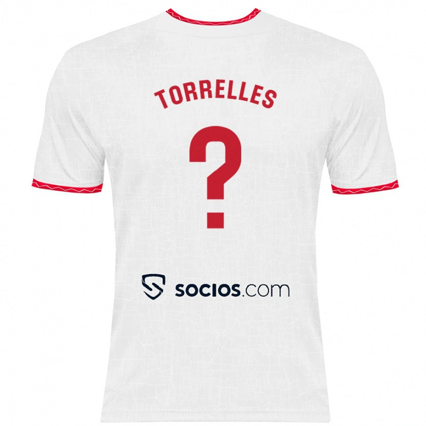 Danxen Kinder Genís Torrelles #0 Weiß Rot Heimtrikot Trikot 2024/25 T-Shirt