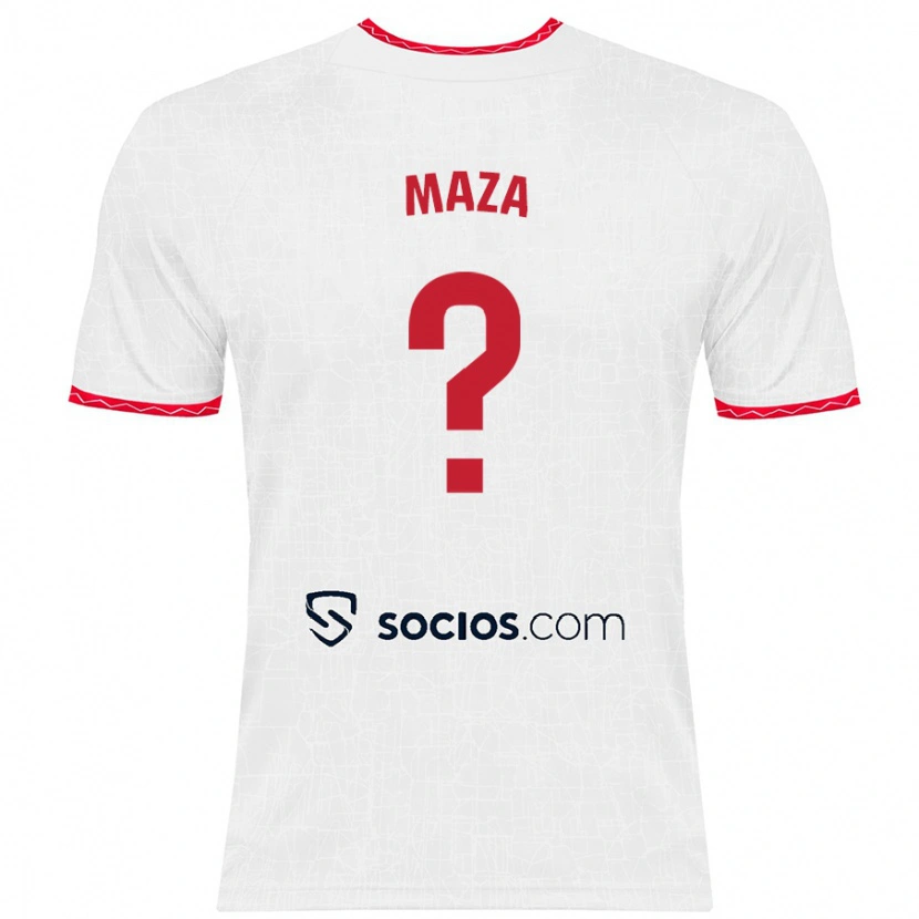 Danxen Kinder Manuel Maza #0 Weiß Rot Heimtrikot Trikot 2024/25 T-Shirt