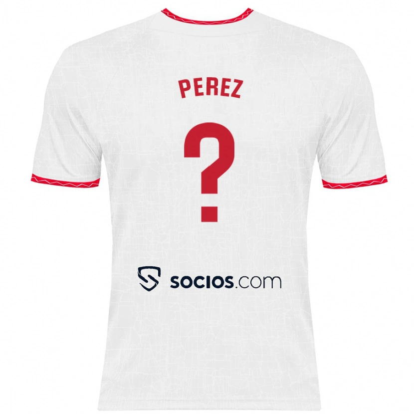 Danxen Kinder Adrián Pérez #0 Weiß Rot Heimtrikot Trikot 2024/25 T-Shirt