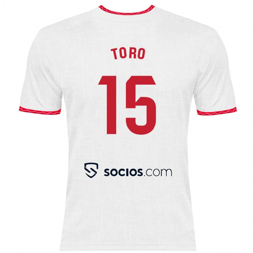 Danxen Kinder Juanan Toro #15 Weiß Rot Heimtrikot Trikot 2024/25 T-Shirt