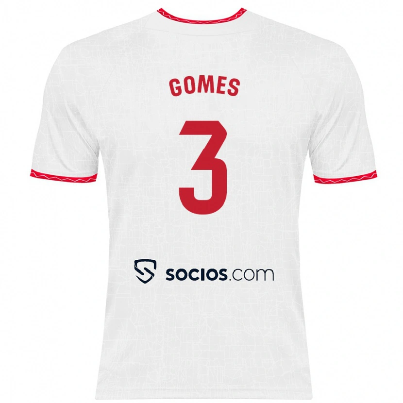 Danxen Kinder Diana Gomes #3 Weiß Rot Heimtrikot Trikot 2024/25 T-Shirt