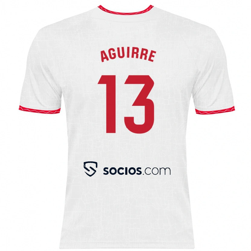 Danxen Kinder Yolanda Aguirre #13 Weiß Rot Heimtrikot Trikot 2024/25 T-Shirt