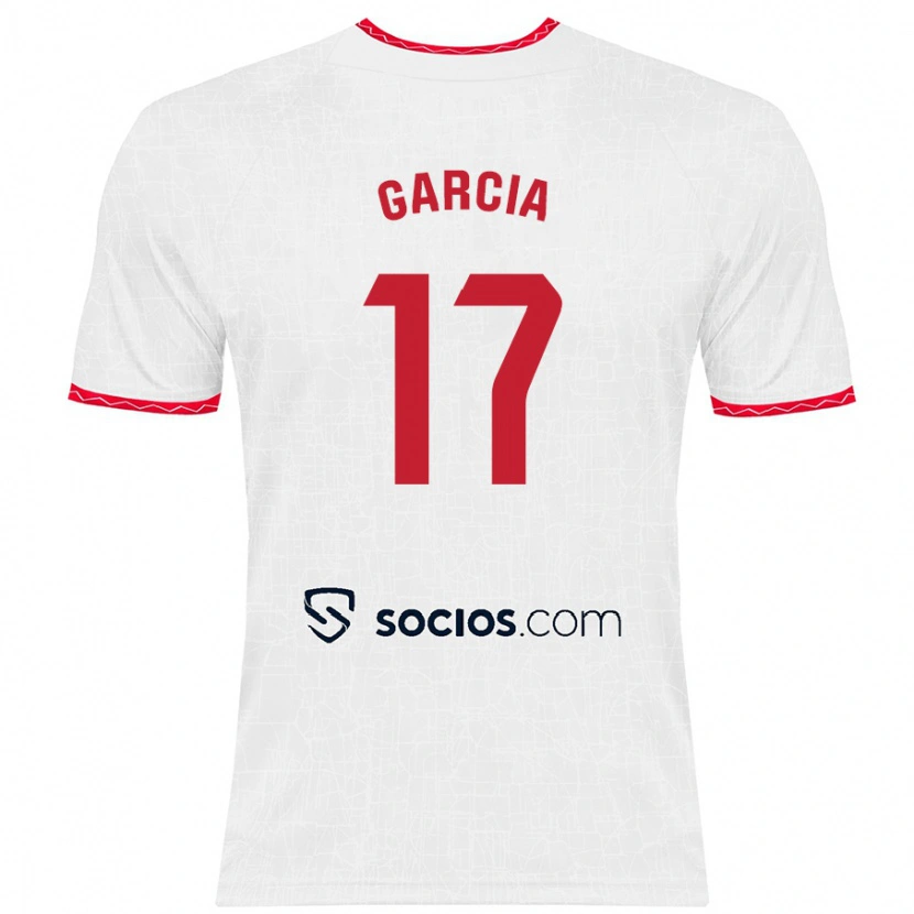 Danxen Kinder Débora García #17 Weiß Rot Heimtrikot Trikot 2024/25 T-Shirt