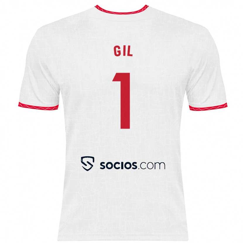 Danxen Kinder David Gil #1 Weiß Rot Heimtrikot Trikot 2024/25 T-Shirt