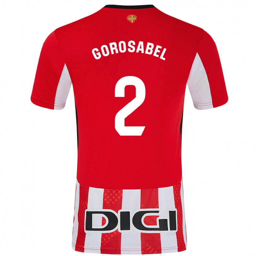 Danxen Kinder Andoni Gorosabel #2 Rot Weiß Heimtrikot Trikot 2024/25 T-Shirt