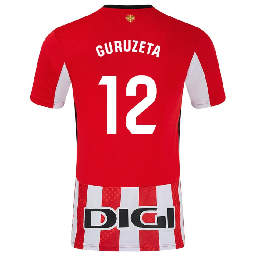 Danxen Kinder Gorka Guruzeta #12 Rot Weiß Heimtrikot Trikot 2024/25 T-Shirt