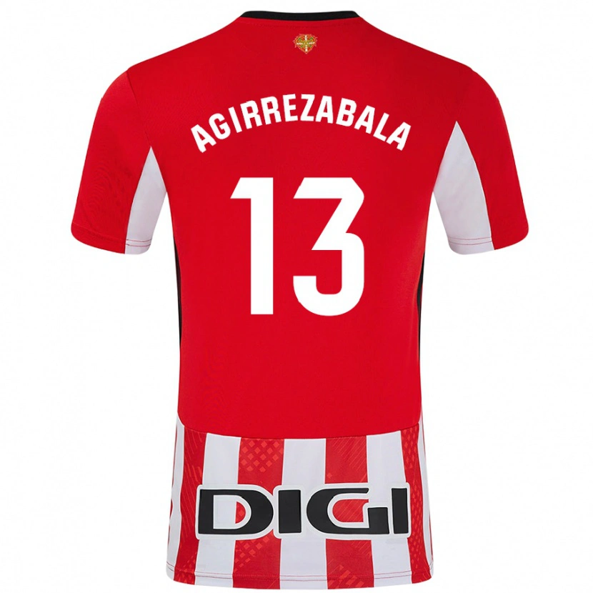 Danxen Kinder Julen Agirrezabala #13 Rot Weiß Heimtrikot Trikot 2024/25 T-Shirt