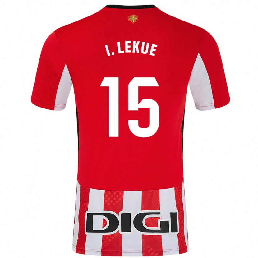 Danxen Kinder Iñigo Lekue #15 Rot Weiß Heimtrikot Trikot 2024/25 T-Shirt
