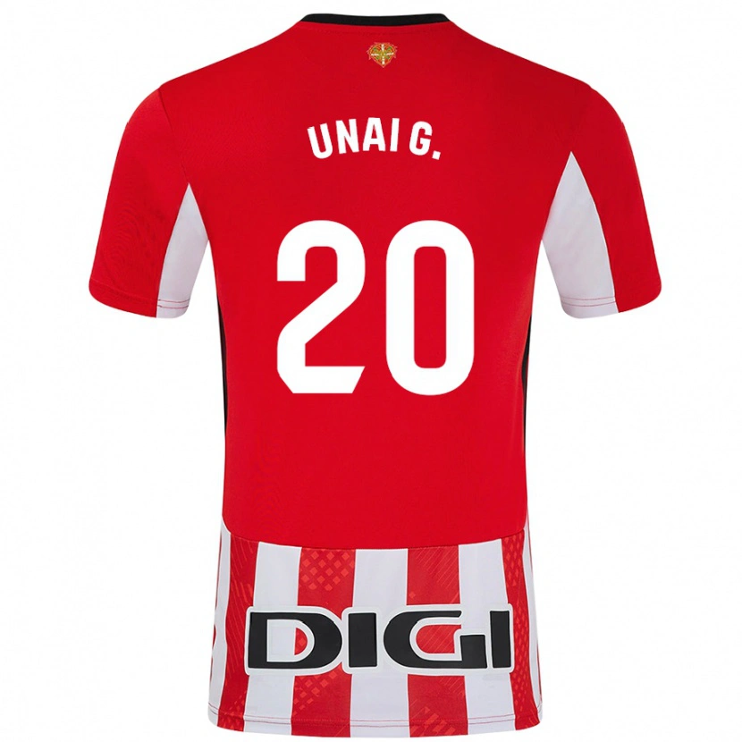 Danxen Kinder Unai Gómez #20 Rot Weiß Heimtrikot Trikot 2024/25 T-Shirt