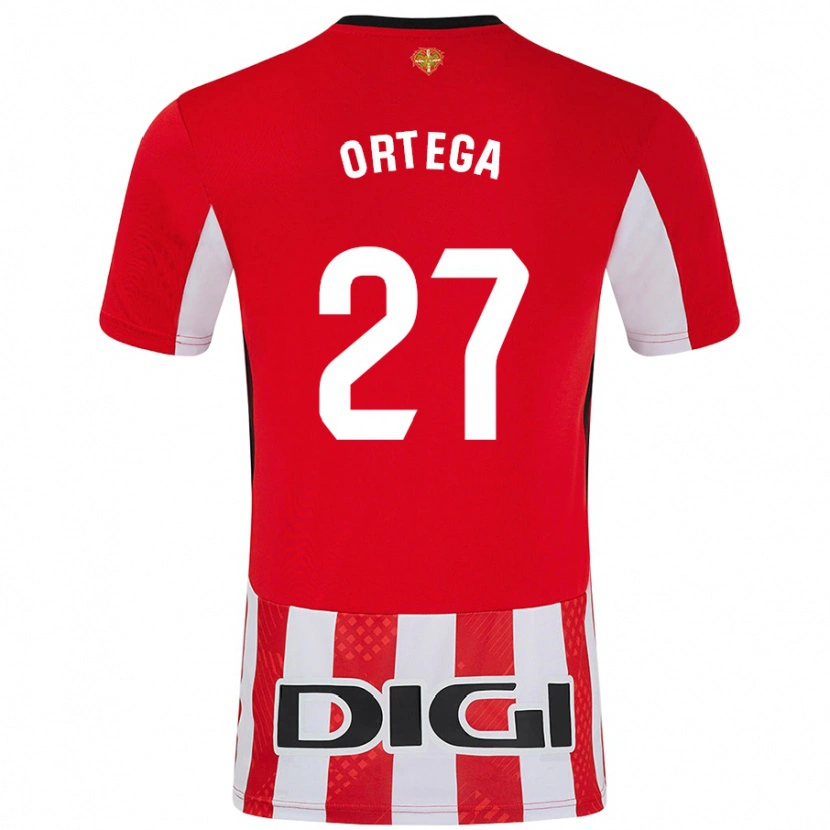 Danxen Kinder Sara Ortega #27 Rot Weiß Heimtrikot Trikot 2024/25 T-Shirt