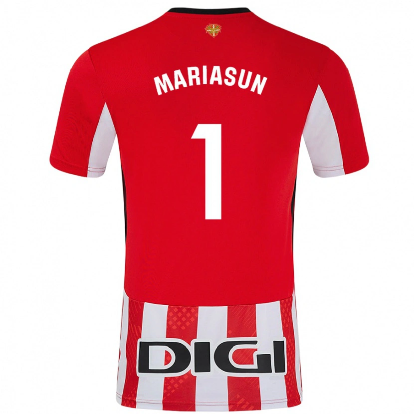 Danxen Kinder María Asunción Quiñones Goikoetxea #1 Rot Weiß Heimtrikot Trikot 2024/25 T-Shirt