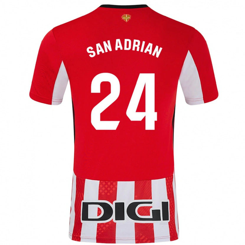 Danxen Kinder Marta San Adrián Rocandio #24 Rot Weiß Heimtrikot Trikot 2024/25 T-Shirt
