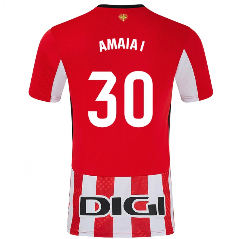 Danxen Kinder Amaia Iribarren Arteta #30 Rot Weiß Heimtrikot Trikot 2024/25 T-Shirt