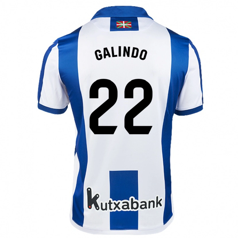Danxen Kinder Iker Galindo #22 Weiß Blau Heimtrikot Trikot 2024/25 T-Shirt