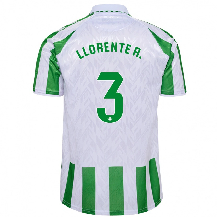 Danxen Kinder Diego Llorente #3 Grün Weiße Streifen Heimtrikot Trikot 2024/25 T-Shirt