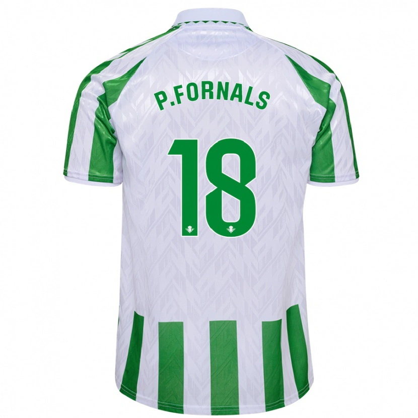 Danxen Kinder Pablo Fornals #18 Grün Weiße Streifen Heimtrikot Trikot 2024/25 T-Shirt