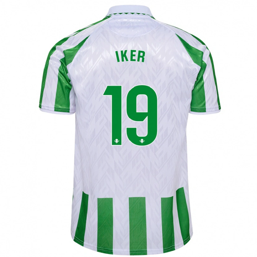 Danxen Kinder Iker Losada #19 Grün Weiße Streifen Heimtrikot Trikot 2024/25 T-Shirt