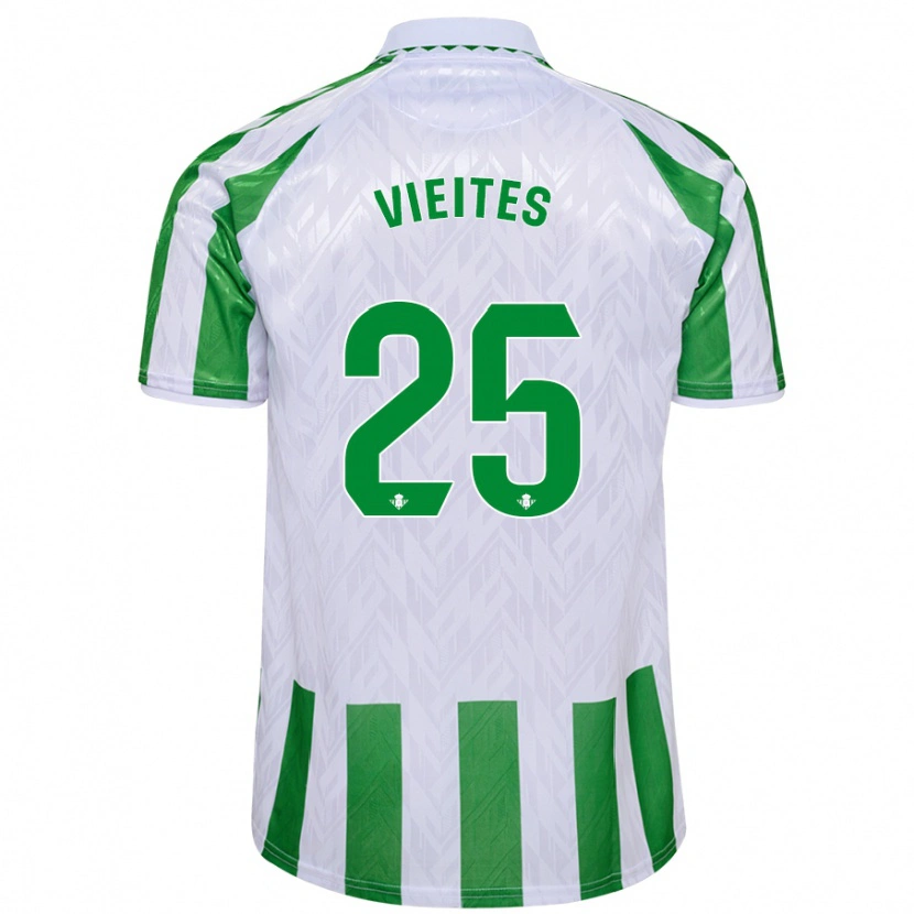 Danxen Kinder Fran Vieites #25 Grün Weiße Streifen Heimtrikot Trikot 2024/25 T-Shirt