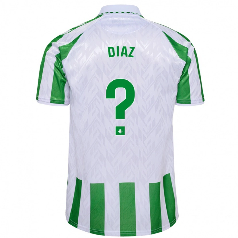 Danxen Kinder Ismael Díaz #0 Grün Weiße Streifen Heimtrikot Trikot 2024/25 T-Shirt