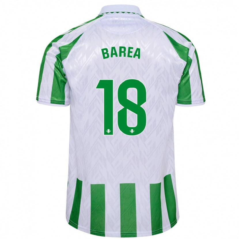 Danxen Kinder Ismael Barea #18 Grün Weiße Streifen Heimtrikot Trikot 2024/25 T-Shirt