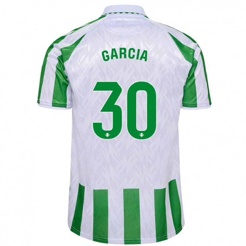 Danxen Kinder Germán García #30 Grün Weiße Streifen Heimtrikot Trikot 2024/25 T-Shirt
