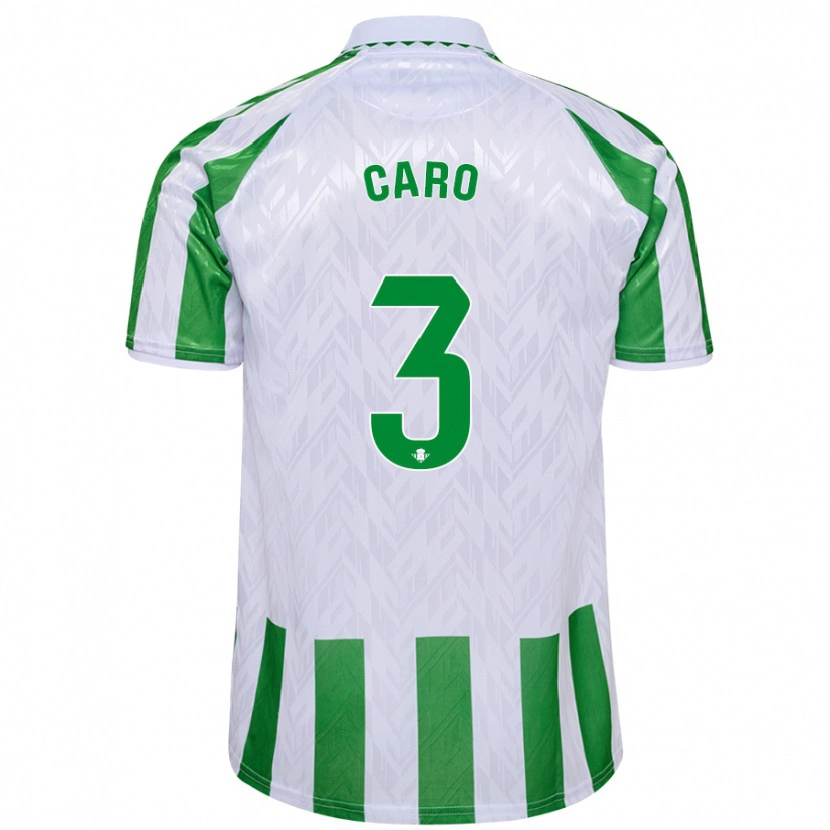 Danxen Kinder Andrés Caro #3 Grün Weiße Streifen Heimtrikot Trikot 2024/25 T-Shirt
