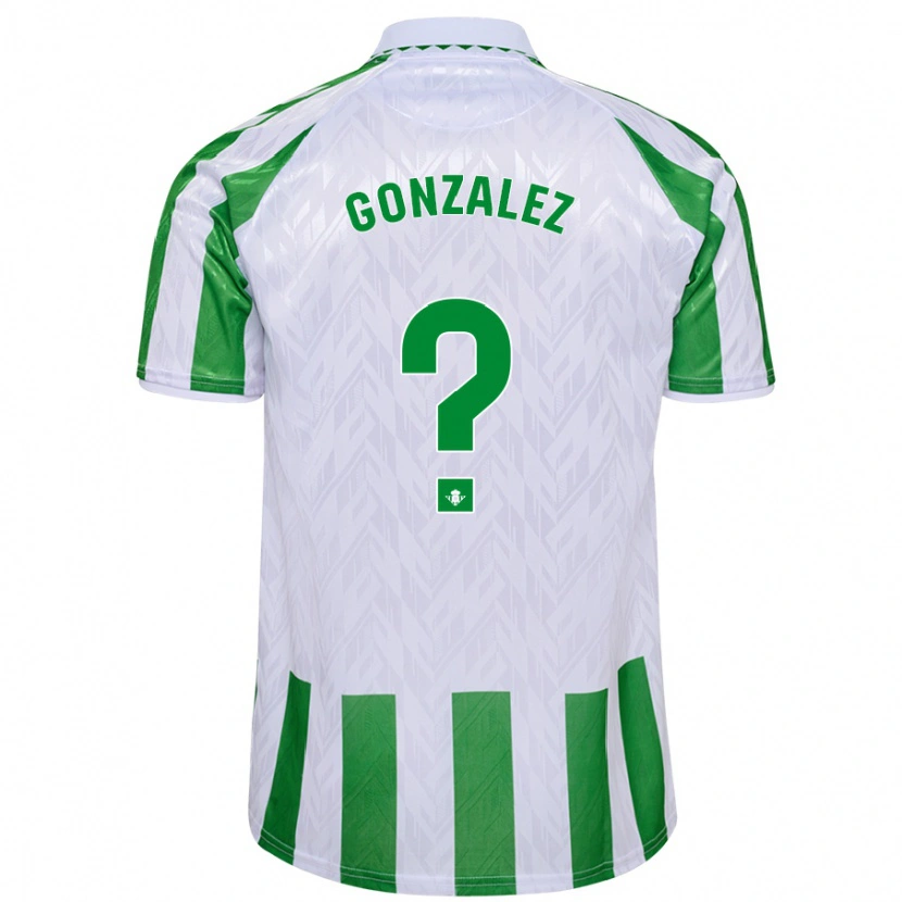 Danxen Kinder David González #0 Grün Weiße Streifen Heimtrikot Trikot 2024/25 T-Shirt