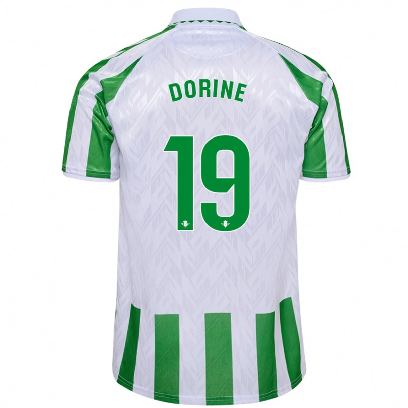 Danxen Kinder Dorine Nina Chuigoue #19 Grün Weiße Streifen Heimtrikot Trikot 2024/25 T-Shirt