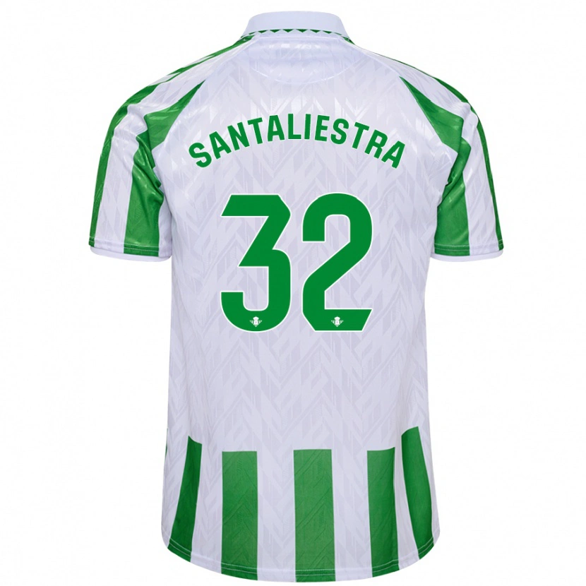 Danxen Kinder Carla Santaliestra #32 Grün Weiße Streifen Heimtrikot Trikot 2024/25 T-Shirt