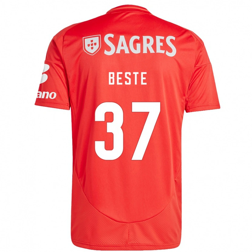 Danxen Kinder Jan-Niklas Beste #37 Rot Weiß Heimtrikot Trikot 2024/25 T-Shirt