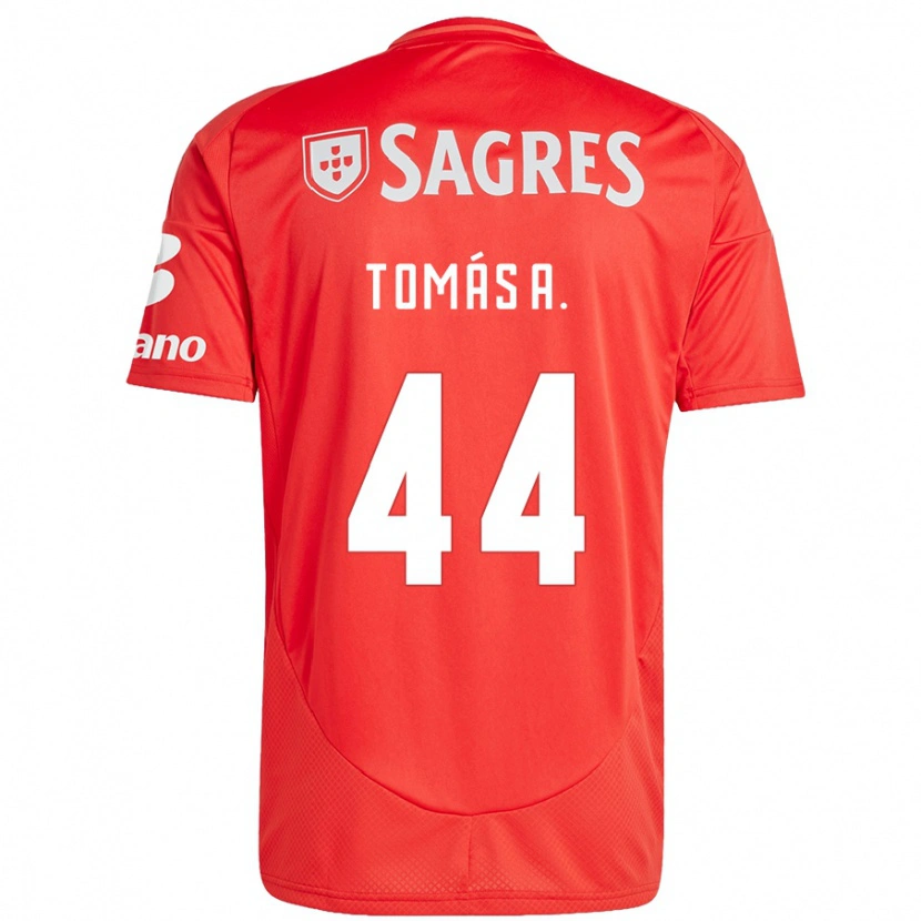 Danxen Kinder Tomás Araújo #44 Rot Weiß Heimtrikot Trikot 2024/25 T-Shirt