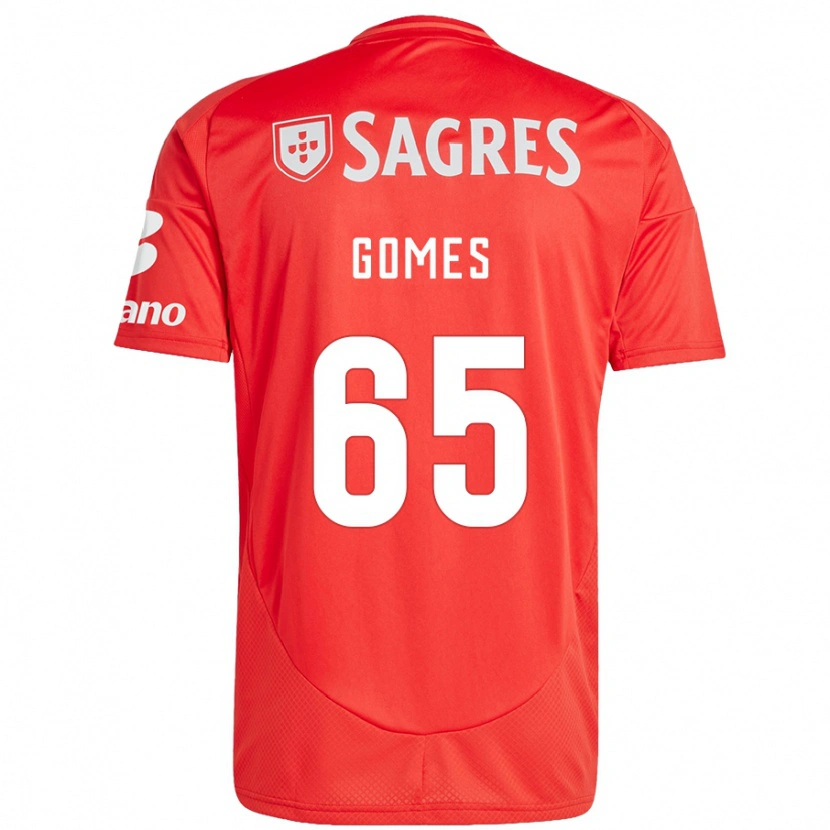 Danxen Kinder André Gomes #65 Rot Weiß Heimtrikot Trikot 2024/25 T-Shirt