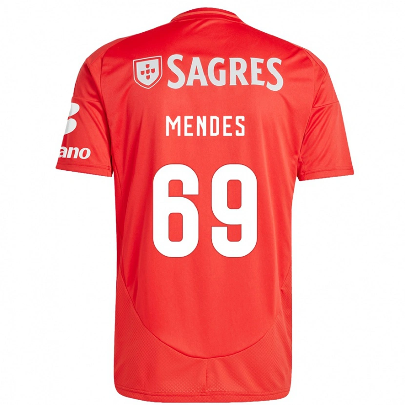Danxen Kinder Vladimir Mendes #69 Rot Weiß Heimtrikot Trikot 2024/25 T-Shirt
